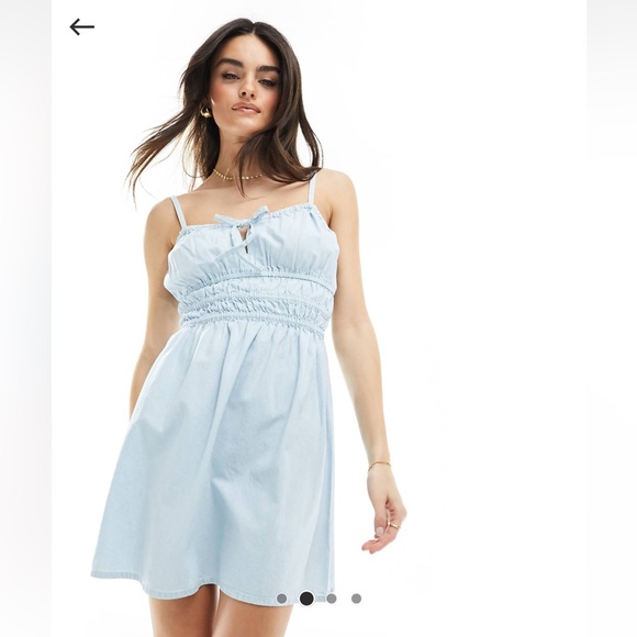 ASOS | Dresses | Light Blue Ruched Bust Denim Mini Sundress | Poshmark